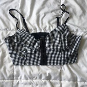 Plaid corset crop top